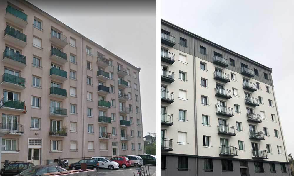 Rénovation bâtiment à Paris avant - après